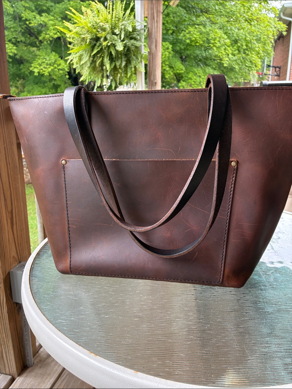 Portland Leather Zippered Large Tote Bag - Picture 4 of 16